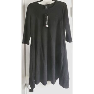NWT SOFT WORKS black elbow sleeves woman Sz M‎ pockets dress Rayon blend